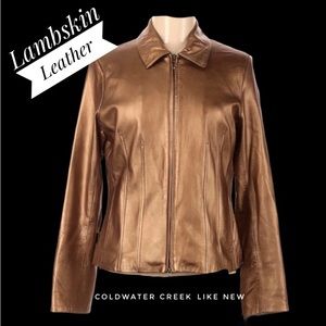 Bronze Coldwater Creek lamb skin jacket